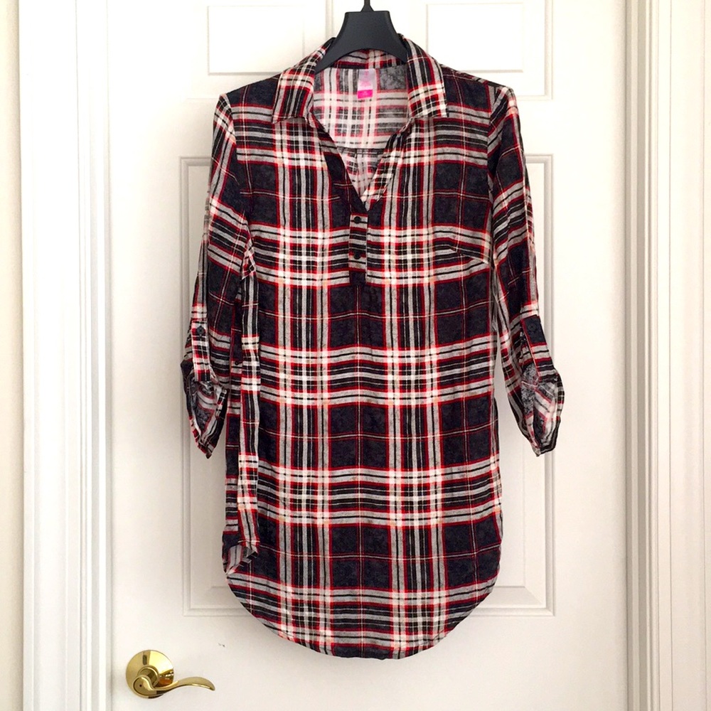 Plaid Tunic Top M (7-9)